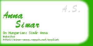 anna simar business card